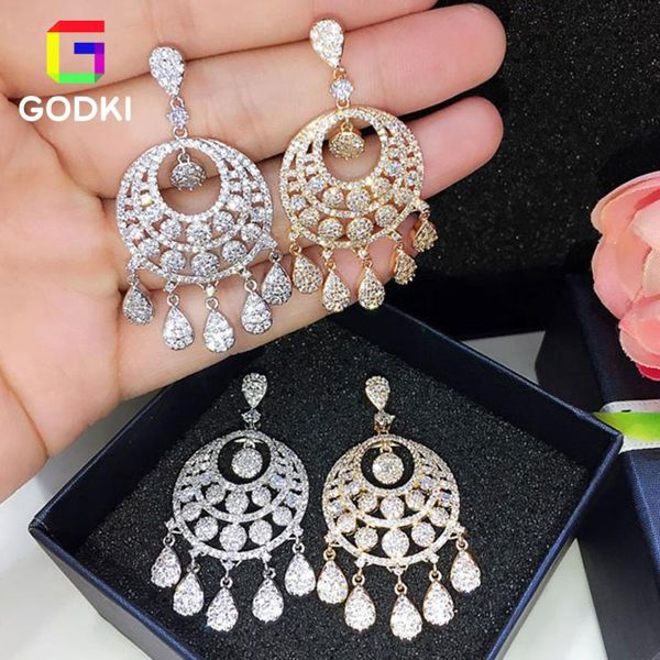 godki round shape tassel drop cubic zirconia women engagement earrings jewelry party gift, Silver
godki round shape tassel drop cubic zirconia women engagement earrings jewelry party gift, Silver