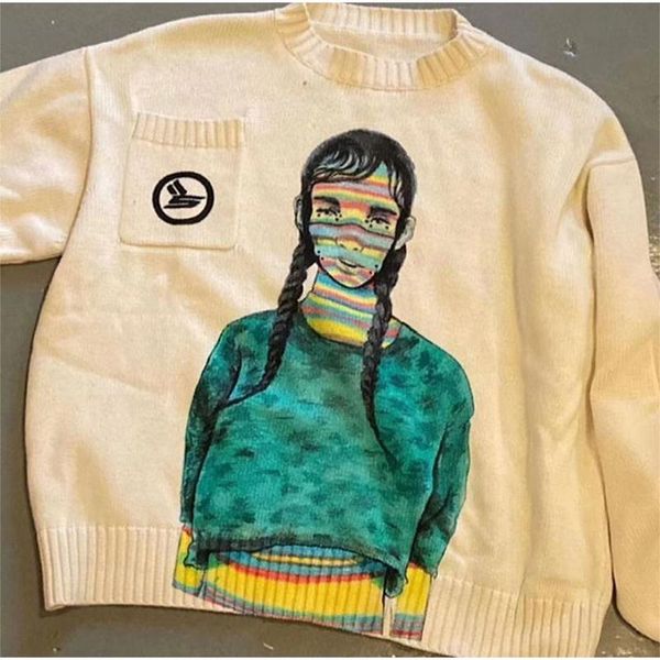 hip-hop casual born from pain sicko sweater men woman vintage character printing crewneck apricot knit pullover, White;black
hip-hop casual born from pain sicko sweater men woman vintage character printing crewneck apricot knit pullover, White;black