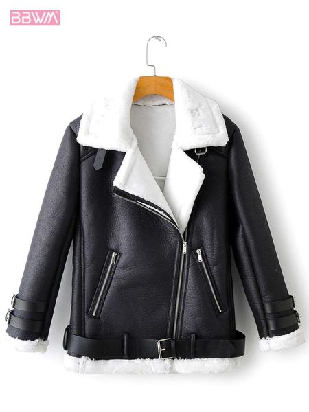 women's jackets fur integrated warm belt zipper plus velvet pu windproof chic jacket korean lamb wool motorcycle female coat, Black;brown
women's jackets fur integrated warm belt zipper plus velvet pu windproof chic jacket korean lamb wool motorcycle female coat, Black;brown