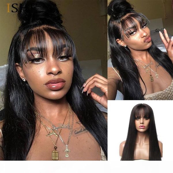 human hair straight pre plucked 13x6 lace front wig with baby hair wig with bangs 150 density preplucked lace wig remy, Black
human hair straight pre plucked 13x6 lace front wig with baby hair wig with bangs 150 density preplucked lace wig remy, Black