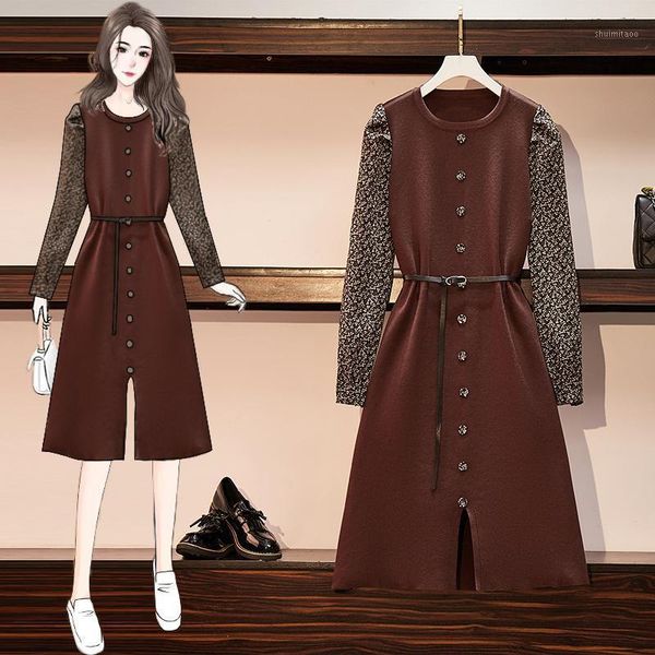 coigarsam 4xl plus size patchwork women dress full sleeve knitting floral print dresses brown black 68391, Black;gray
coigarsam 4xl plus size patchwork women dress full sleeve knitting floral print dresses brown black 68391, Black;gray