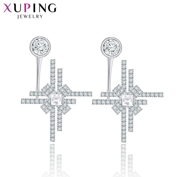 xuping jewelry charms styles crystals stud earrings for women gifts 20517, Silver