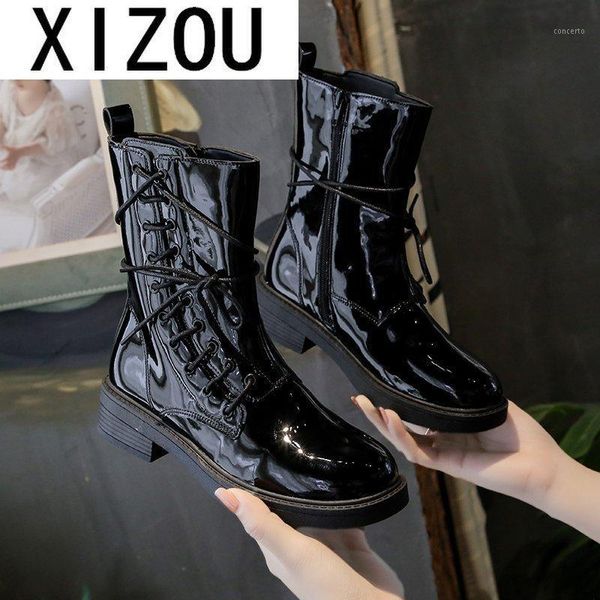 2020 new winter fashion ankle boots women platform solid black pu leather motorcycle boots woman lace up platform casual1 
2020 new winter fashion ankle boots women platform solid black pu leather motorcycle boots woman lace up platform casual1