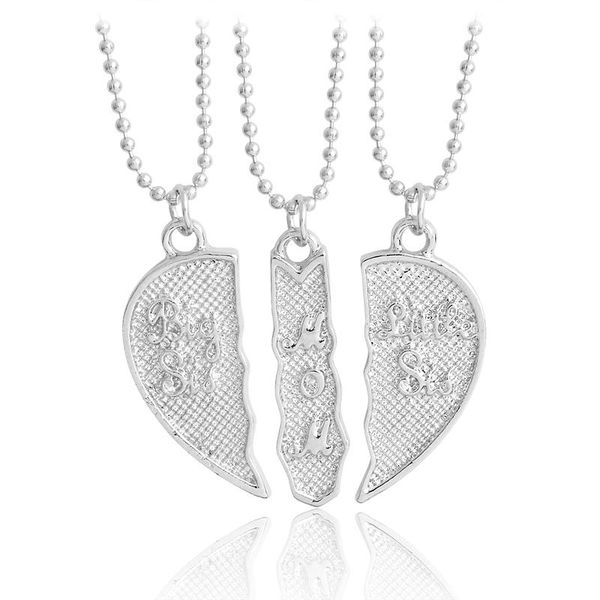 3pcs/set broken heart pendant necklace big sis mom little sis necklace for mother daughter sister love family jewelry gift, Silver
3pcs/set broken heart pendant necklace big sis mom little sis necklace for mother daughter sister love family jewelry gift, Silver