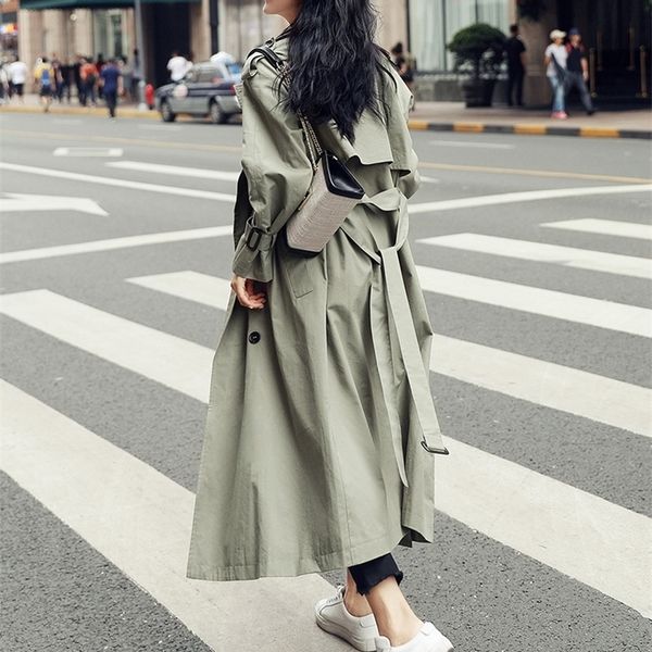 trench coat new korean casual loose women's british style over the knee fashion temperament coat tide 201111, Tan;black
trench coat new korean casual loose women's british style over the knee fashion temperament coat tide 201111, Tan;black
