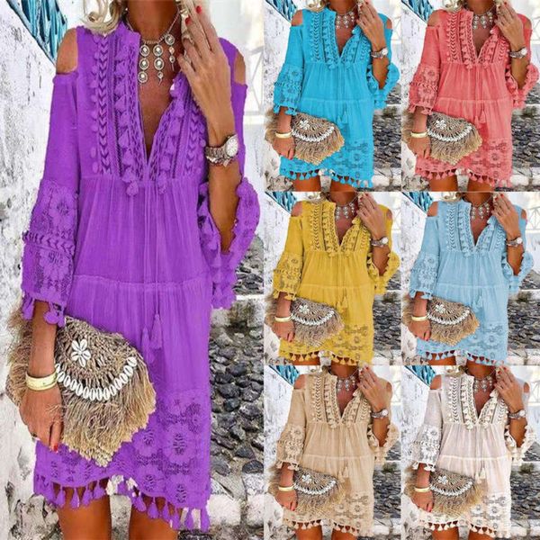 sleeve patchwork off shoulder strap long casual solid lace dress 7 colors 6, Black;gray
sleeve patchwork off shoulder strap long casual solid lace dress 7 colors 6, Black;gray