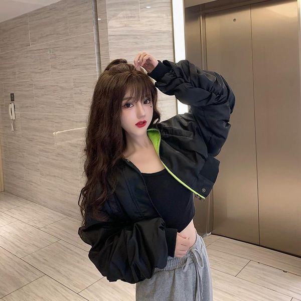 2021 women spring autumn fashion short jacket long sleeve coats windbreaker high waist loose casual outerwear baseball jackets, Black;brown
2021 women spring autumn fashion short jacket long sleeve coats windbreaker high waist loose casual outerwear baseball jackets, Black;brown