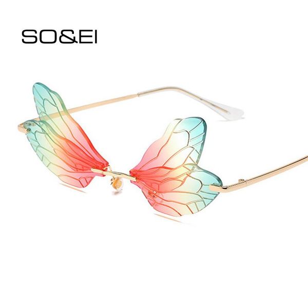 sunglasses so&ei fashion women vintage dragonfly steampunk sun glasses men rimless clear ocean lens eyewear shades uv400, White;black
sunglasses so&ei fashion women vintage dragonfly steampunk sun glasses men rimless clear ocean lens eyewear shades uv400, White;black