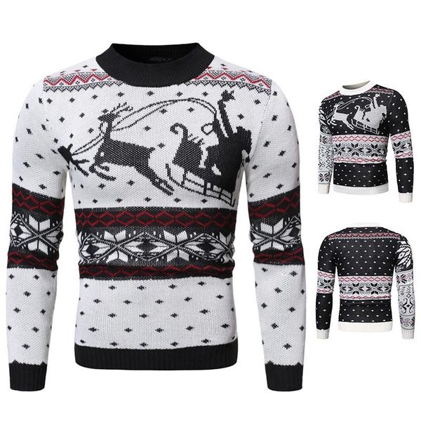 men's sweaters winter pullover christmas sweater men casual round neck patchwork plus size deer pattern harajuku loose korean fashion, White;black
men's sweaters winter pullover christmas sweater men casual round neck patchwork plus size deer pattern harajuku loose korean fashion, White;black