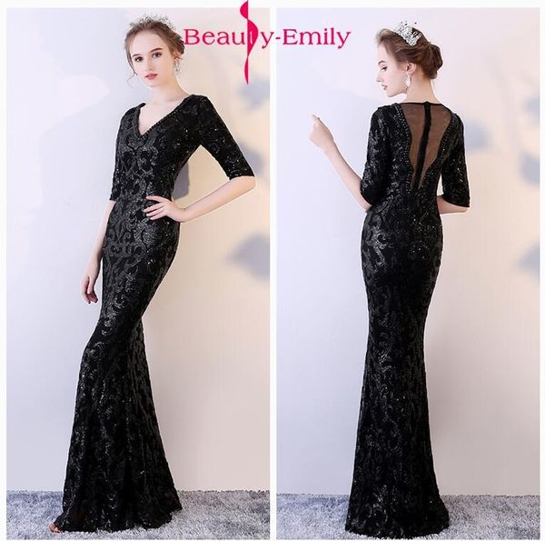 luxury black long sequin evening dresses champagne v neck evening gown 3 quarter sleeveless prom party formal dresses1, White;black
luxury black long sequin evening dresses champagne v neck evening gown 3 quarter sleeveless prom party formal dresses1, White;black
