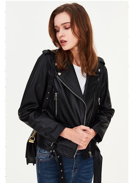 genuine leather woman slim leather jacket.femme fashion motor sheepskin jacket,plus size leather coat, 201030, Black
genuine leather woman slim leather jacket.femme fashion motor sheepskin jacket,plus size leather coat, 201030, Black