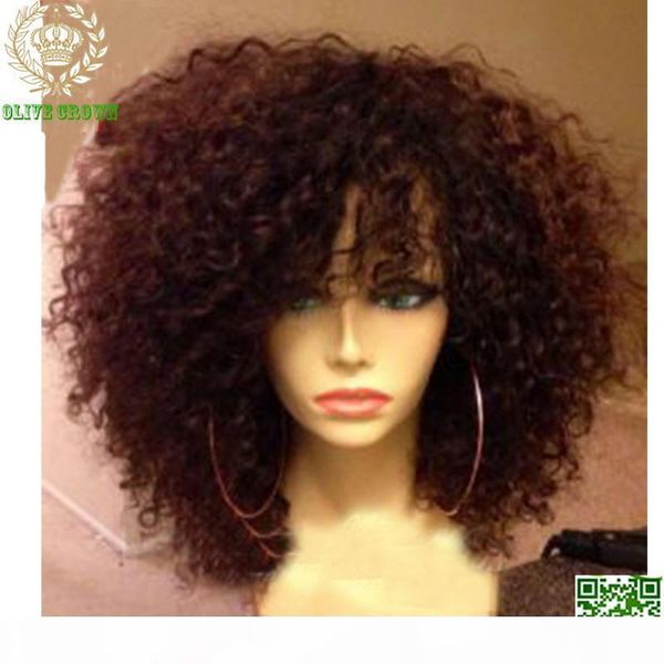 short human hair wigs curly 100% unprocessed peruvian hair full lace wig kinky curly wig with bangs unprocess hair lace front wig, Black;brown
short human hair wigs curly 100% unprocessed peruvian hair full lace wig kinky curly wig with bangs unprocess hair lace front wig, Black;brown
