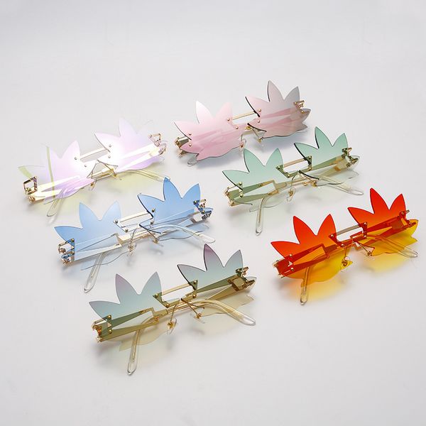 vintage punk maple leaf men women gradient rimless sunglasses mirror green orange glasses uv400 driver goggles
vintage punk maple leaf men women gradient rimless sunglasses mirror green orange glasses uv400 driver goggles