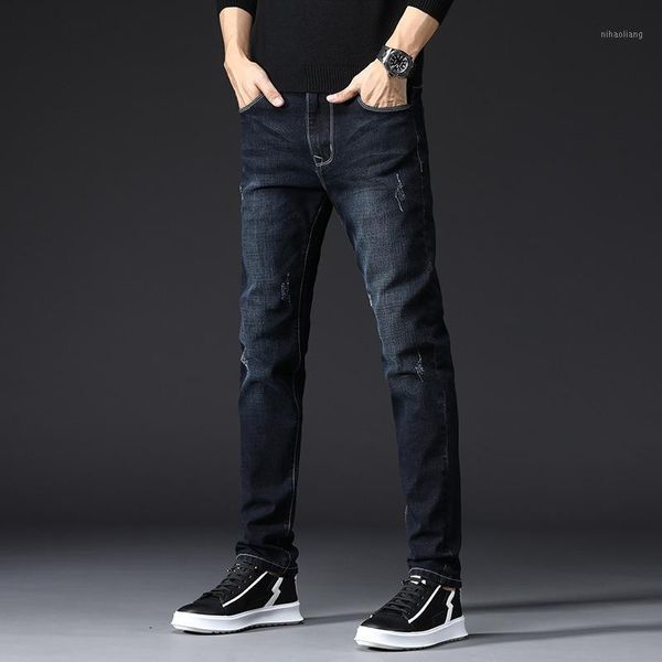 men's jeans men elastic slim fit tight korean trend pants black youth little feet business for male1, Blue
men's jeans men elastic slim fit tight korean trend pants black youth little feet business for male1, Blue