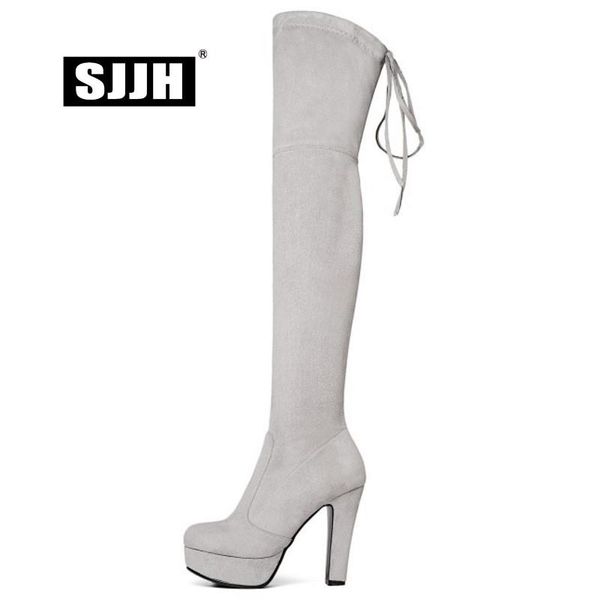 sjjh women nubuck over-the-knee boots with round toe 11.5cm chunky slip-on plush long boots fashion party shoes large size q301, Black
sjjh women nubuck over-the-knee boots with round toe 11.5cm chunky slip-on plush long boots fashion party shoes large size q301, Black