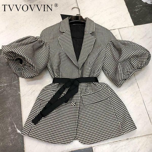 women's suits & blazers tvvovvin blazer single breasted puff sleeve plaid ladies coat retro lace up slim suit jacket autumn 2021 b318, White;black
women's suits & blazers tvvovvin blazer single breasted puff sleeve plaid ladies coat retro lace up slim suit jacket autumn 2021 b318, White;black