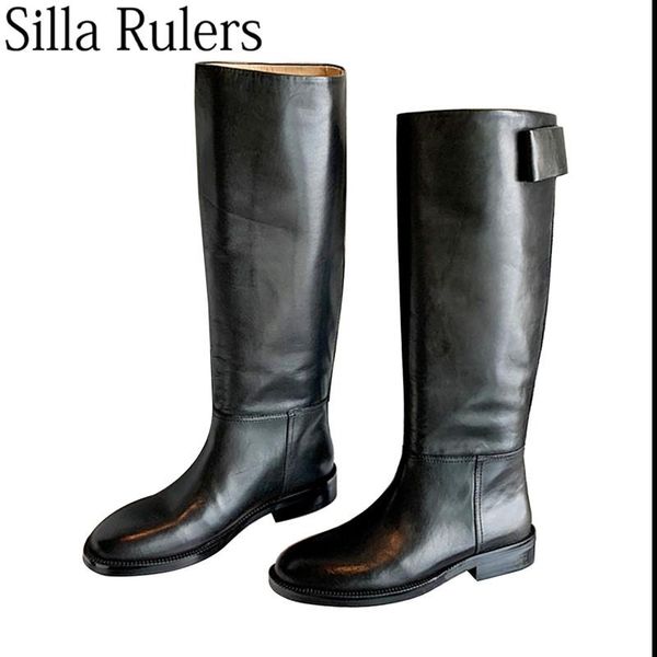 boots round toe genuine leather knee woman low heels women's high runway cahin desgin knight for winter, Black
boots round toe genuine leather knee woman low heels women's high runway cahin desgin knight for winter, Black