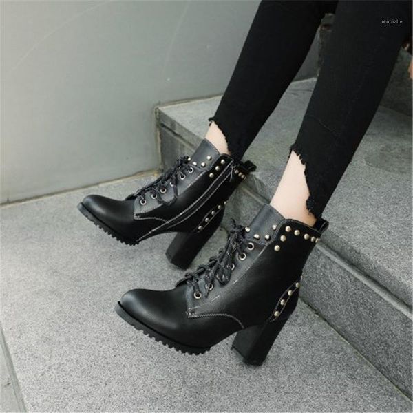 boots pxelena women rivet ankle lace up vintage winter shoes zip round toe thick high heels punk gothic rock black1, Black
boots pxelena women rivet ankle lace up vintage winter shoes zip round toe thick high heels punk gothic rock black1, Black