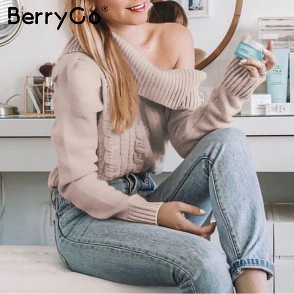berrygo one shoulder knitted sweater women vintage puff sleeve pullovers female jumper warm ladies autumn winter minimalist y200910, White;black
berrygo one shoulder knitted sweater women vintage puff sleeve pullovers female jumper warm ladies autumn winter minimalist y200910, White;black
