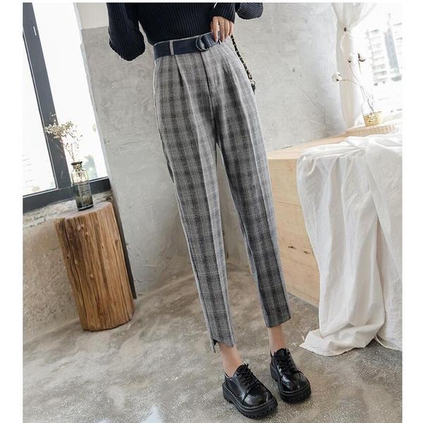 women 2020 chic fashion high waist with belt pants vintage zipper pockets office wear female ankle trousers mujer, Black;white
women 2020 chic fashion high waist with belt pants vintage zipper pockets office wear female ankle trousers mujer, Black;white