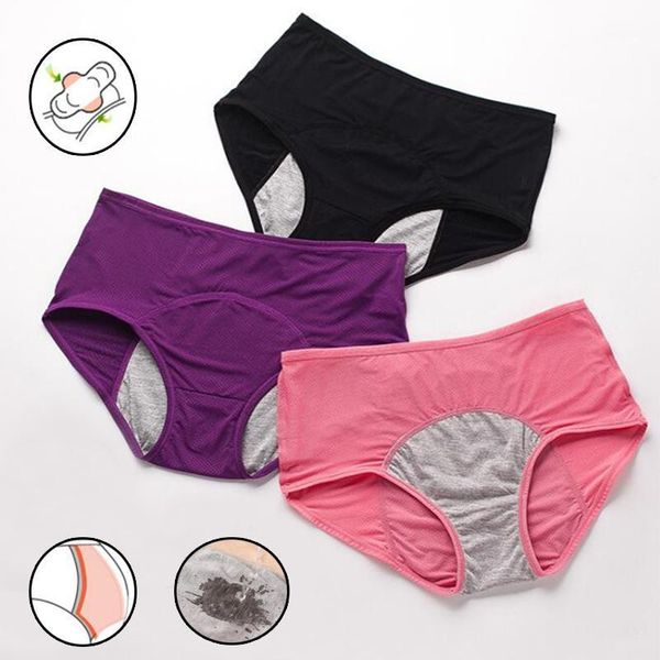 3pcs/lot saisus large size mid-high waist leak-proof menstrual panties breathable women physiological underwear cotton briefs1, Black;pink 
3pcs/lot saisus large size mid-high waist leak-proof menstrual panties breathable women physiological underwear cotton briefs1, Black;pink