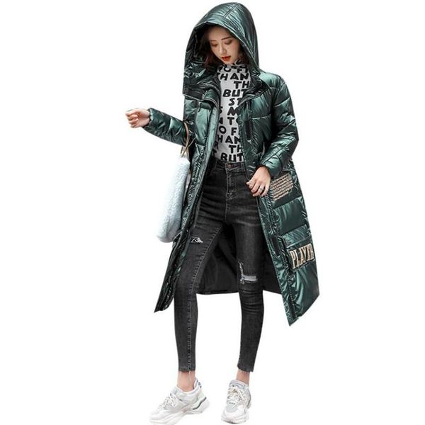 2020 winter hooded thick puffer jacket women korean style cotton padded shiny glossy coat ladies x-long printing parkas female, Black
2020 winter hooded thick puffer jacket women korean style cotton padded shiny glossy coat ladies x-long printing parkas female, Black