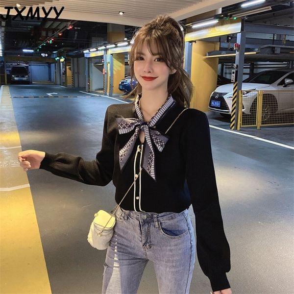 jxmyy autumn/winter women's knit sweater loose long-sleeved slim commuter bowknot cardigan jacket sweater women 201222, White;black
jxmyy autumn/winter women's knit sweater loose long-sleeved slim commuter bowknot cardigan jacket sweater women 201222, White;black