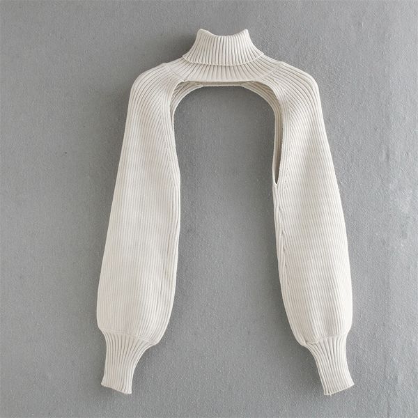 2020 fall za new women long sleeve pullover turtleneck short knit sleeve sleeve, White;black
2020 fall za new women long sleeve pullover turtleneck short knit sleeve sleeve, White;black