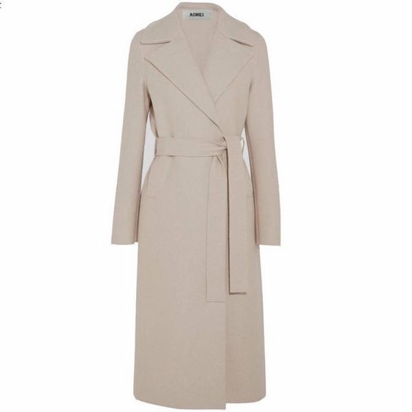 women's wool & blends autumn winter fashion women turn-down collar long slim waist woolen coat plus size 2xl, Black
women's wool & blends autumn winter fashion women turn-down collar long slim waist woolen coat plus size 2xl, Black