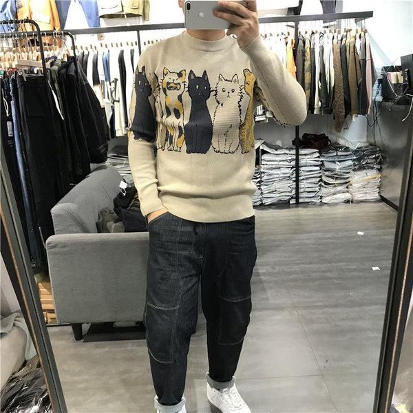 men's sweaters autumn and winter men plus velvet thick sweater base slim body warm handsome korean knitting trend ins, White;black
men's sweaters autumn and winter men plus velvet thick sweater base slim body warm handsome korean knitting trend ins, White;black
