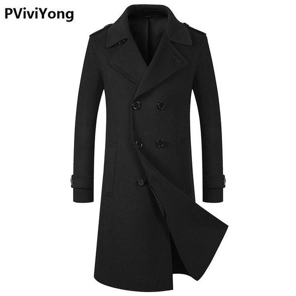 men's wool & blends pviviyong 2021 arrival winter trench coat men, double breasted sided turn-down collar jackets 8098, Black
men's wool & blends pviviyong 2021 arrival winter trench coat men, double breasted sided turn-down collar jackets 8098, Black