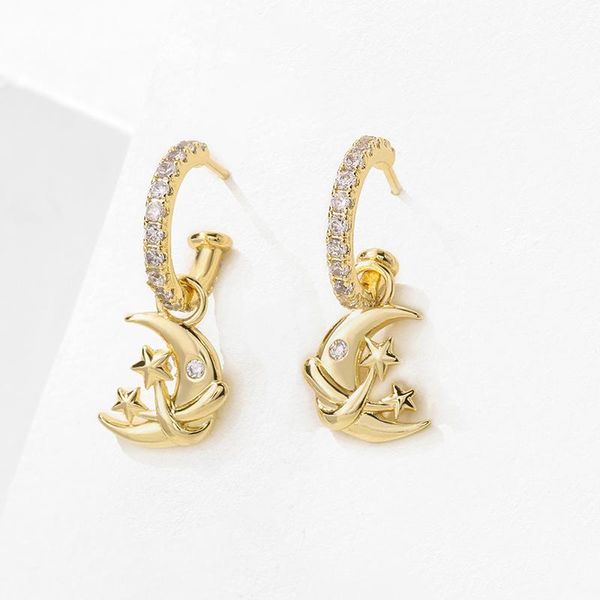 hoop & huggie trendy fashion crystal gold color moon small star earrings for women girls classic cute gifts jewelry fl05135w, Golden;silver
hoop & huggie trendy fashion crystal gold color moon small star earrings for women girls classic cute gifts jewelry fl05135w, Golden;silver