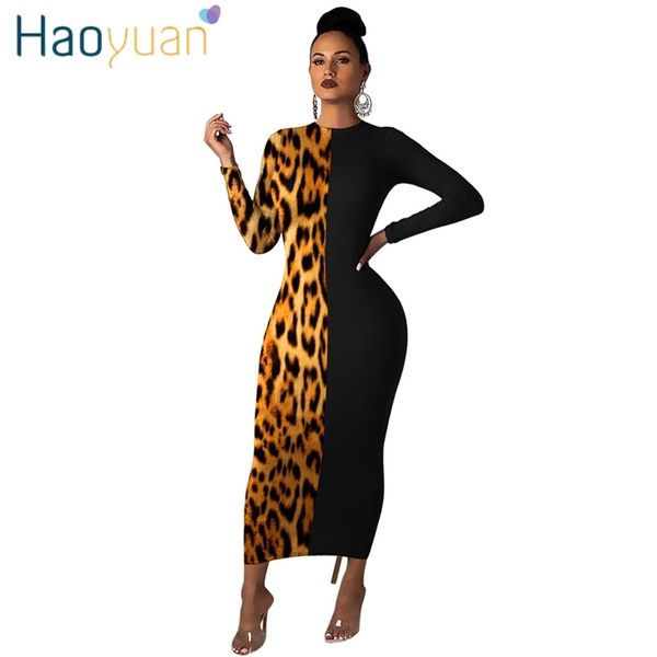 haoyuan leopard print bodycon dress women fashion fall winter clothing tight vestidos elegant cheetah long sleeve maxi dresses y200418, Black;gray
haoyuan leopard print bodycon dress women fashion fall winter clothing tight vestidos elegant cheetah long sleeve maxi dresses y200418, Black;gray