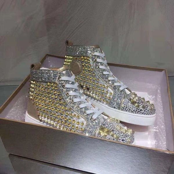 elegant designer gold spikes sneakers red bottom women,men high casual walking brands couple sports walking eu35-47,box,dust, Black
elegant designer gold spikes sneakers red bottom women,men high casual walking brands couple sports walking eu35-47,box,dust, Black