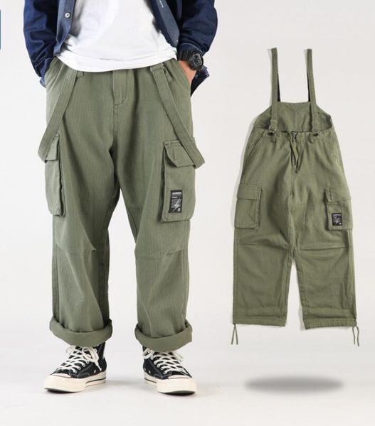 2021 multi-pocket bib overalls men hip hop streetwear cargo work jumpsuit coveralls men's casual loose rompers trousers w1615, Black
2021 multi-pocket bib overalls men hip hop streetwear cargo work jumpsuit coveralls men's casual loose rompers trousers w1615, Black