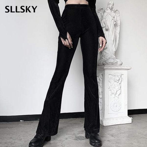 sllsky black velvet stripe flare pants women elastic high waist legging casual trousers autumn elegant long pants women capris, Black;white
sllsky black velvet stripe flare pants women elastic high waist legging casual trousers autumn elegant long pants women capris, Black;white