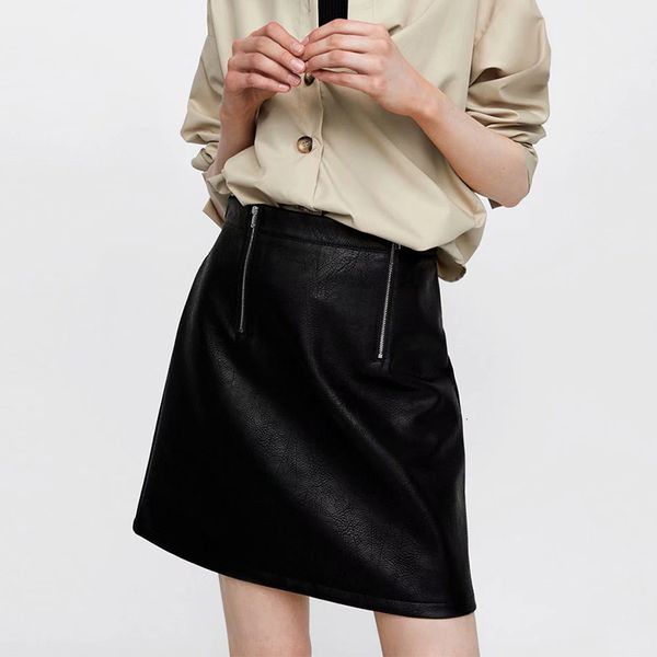 2021 new arrival spring autumn women double zipper faux leather black ladies office elegant girls skirts c2yz
2021 new arrival spring autumn women double zipper faux leather black ladies office elegant girls skirts c2yz