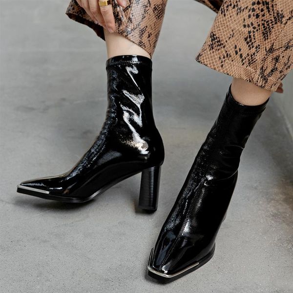 woman knight boots square head high heels metal sequins black leather elastic ankle boots dress fashion party shoes
woman knight boots square head high heels metal sequins black leather elastic ankle boots dress fashion party shoes