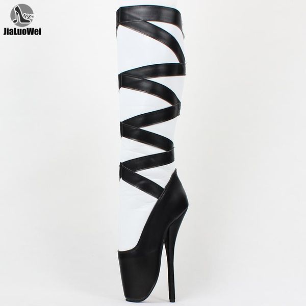 jialuowei 18cm high heel geometric ballet stiletto pointe boots zipper white black matte knee high boots1
jialuowei 18cm high heel geometric ballet stiletto pointe boots zipper white black matte knee high boots1
