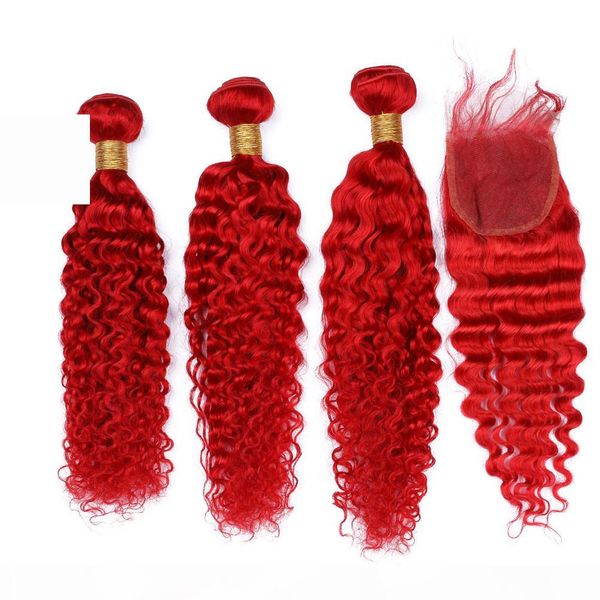 deep curly wave bright red weaves indian virgin human hair 3bundles with closure red colored wavy hair wefts with 4x4 lace closure, Black
deep curly wave bright red weaves indian virgin human hair 3bundles with closure red colored wavy hair wefts with 4x4 lace closure, Black