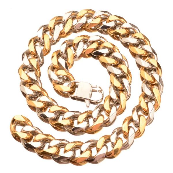 19mm 7-40" punk retro fashion stainless steel silever gold cuban curb chain cool mens womens necklace or bracelet jewelry gifts, Silver
19mm 7-40" punk retro fashion stainless steel silever gold cuban curb chain cool mens womens necklace or bracelet jewelry gifts, Silver