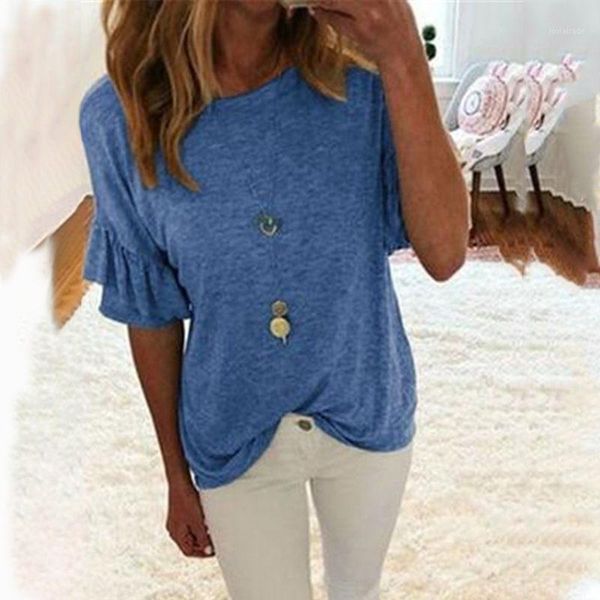 women's blouses & shirts women short sleeve ruffles 2021 fashion casual loose solid summer shirt tunic work party blusas femininas plu, White
women's blouses & shirts women short sleeve ruffles 2021 fashion casual loose solid summer shirt tunic work party blusas femininas plu, White