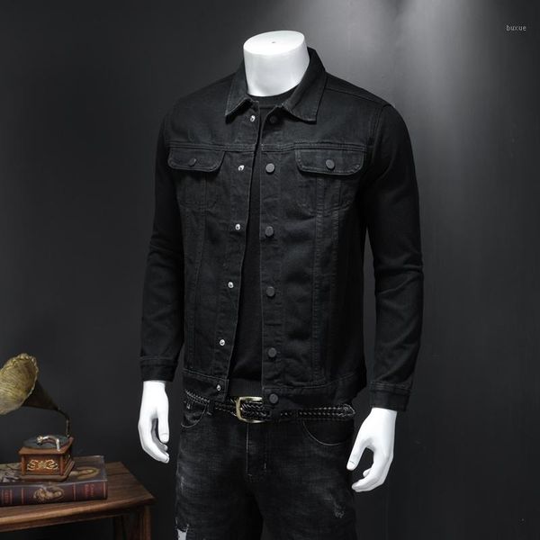 men's fur & faux 2021 autumn men's korean version of the self-cultivation solid color black denim jacket coat1
men's fur & faux 2021 autumn men's korean version of the self-cultivation solid color black denim jacket coat1
