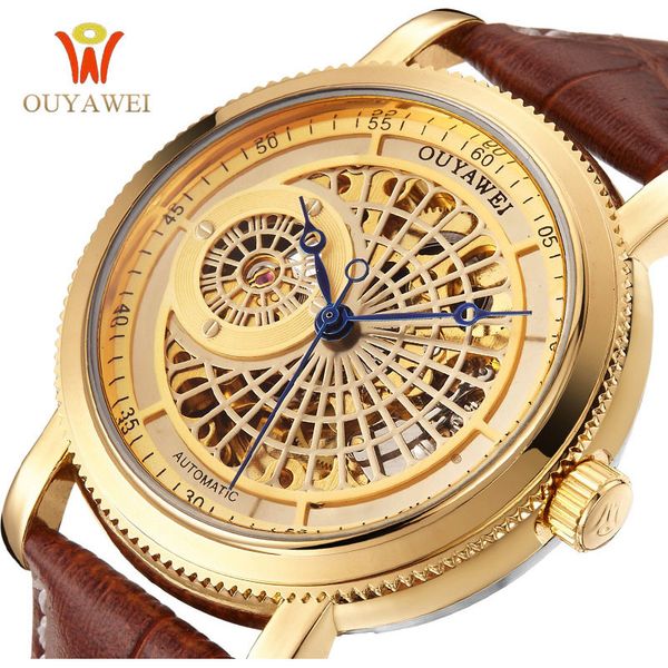 designer ouyawei men automatic mechanical watch wristwatches skeleton male clock leather strap steampunk gold casual skeleton watches oyw05, Slivery;brown
designer ouyawei men automatic mechanical watch wristwatches skeleton male clock leather strap steampunk gold casual skeleton watches oyw05, Slivery;brown