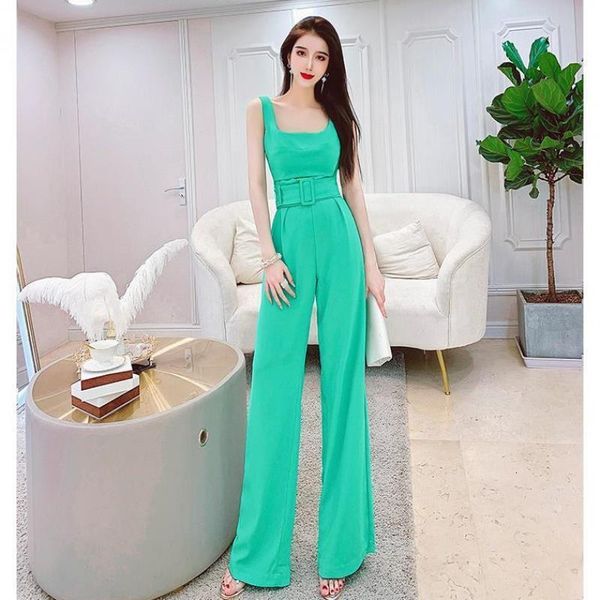 2020 new women's summer suspenders jumpsuit temperament fashion wide legs polyester solid sashes, Black;white
2020 new women's summer suspenders jumpsuit temperament fashion wide legs polyester solid sashes, Black;white