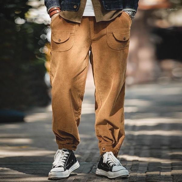 men pants men japanese retro corduroy slacks draped elasticated trousers loose casual cropped trousers woodworking safety pants1, Black
men pants men japanese retro corduroy slacks draped elasticated trousers loose casual cropped trousers woodworking safety pants1, Black