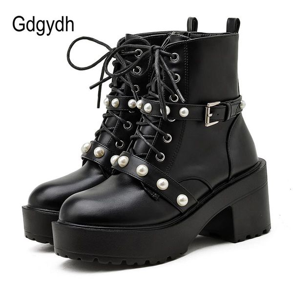gdgydh new arrival pearl buckle 2020 fall shoes women ankle boots lace up block heel platform boots black zipper great quality
gdgydh new arrival pearl buckle 2020 fall shoes women ankle boots lace up block heel platform boots black zipper great quality