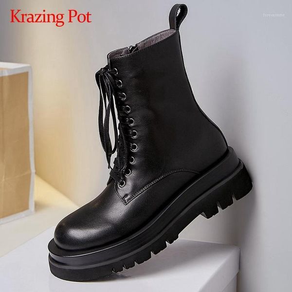 boots krazing pot 2021 winter genuine leather platform coolest maiden round toe high heel zipper daily wear ankle l631, Black
boots krazing pot 2021 winter genuine leather platform coolest maiden round toe high heel zipper daily wear ankle l631, Black