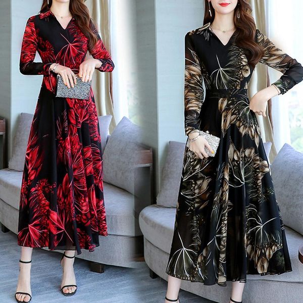 women floral print v-neck large swing tight waist long sleeve a-line maxi dress women tight waist long sleeve a-line maxi dress, Black;gray
women floral print v-neck large swing tight waist long sleeve a-line maxi dress women tight waist long sleeve a-line maxi dress, Black;gray