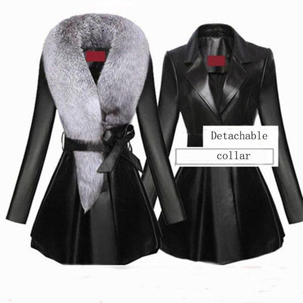 faux fur coat women winter female sheepskin coats pure color faux fox fur collars snap fastener furs plus size, Black
faux fur coat women winter female sheepskin coats pure color faux fox fur collars snap fastener furs plus size, Black
